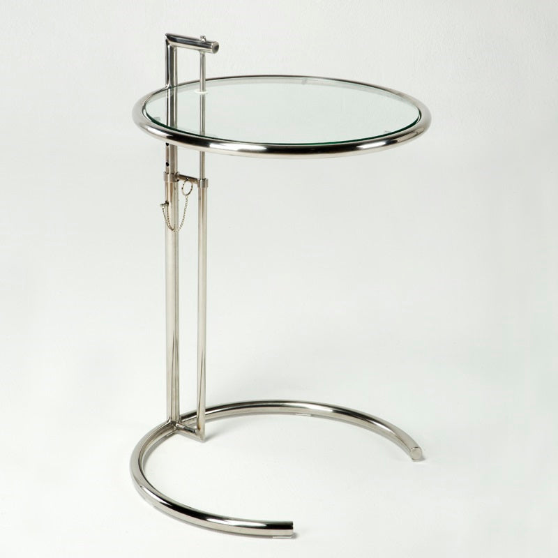 Mesa auxiliar de cristal y metal cromado Spetses