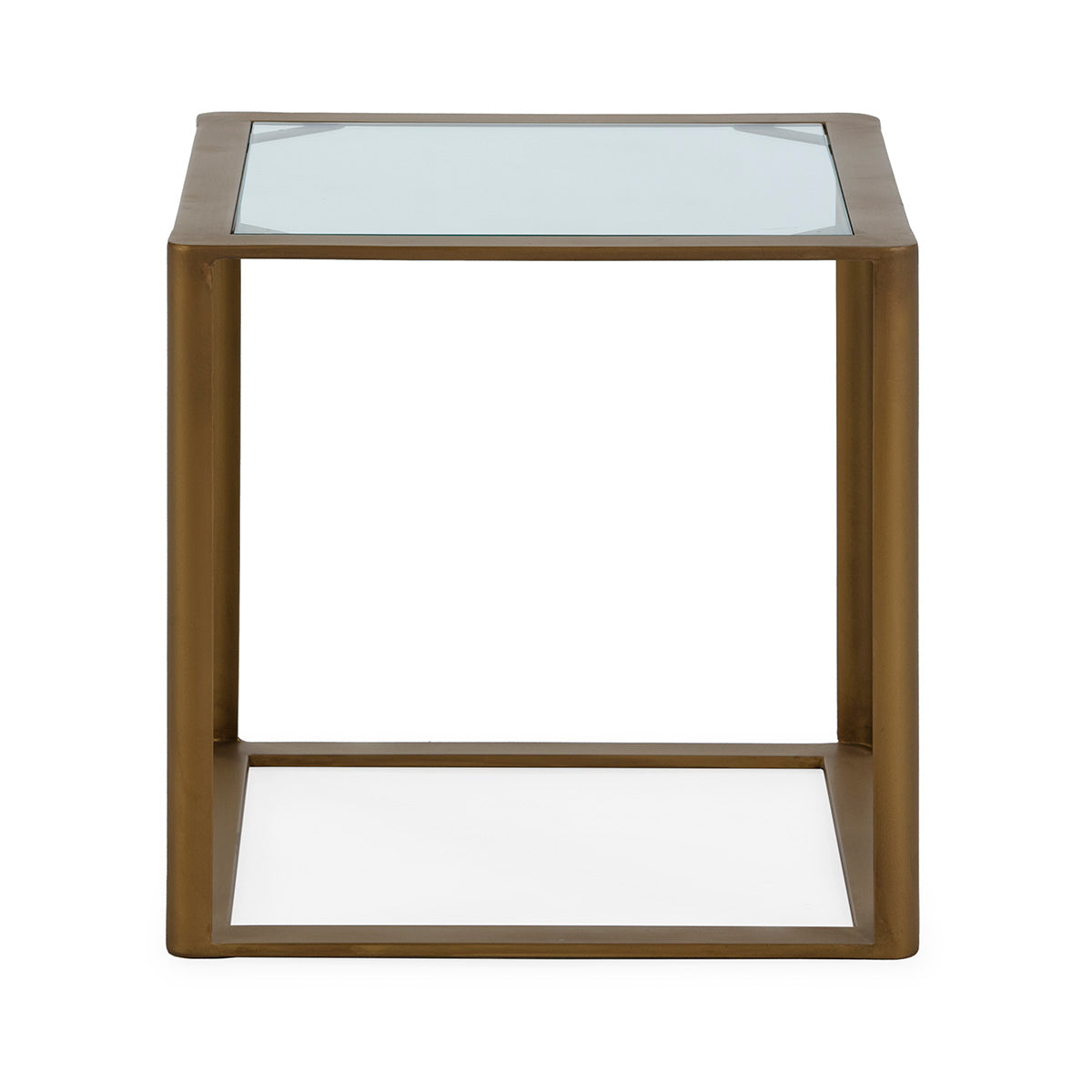 Mesa auxiliar de cristal y metal Oria