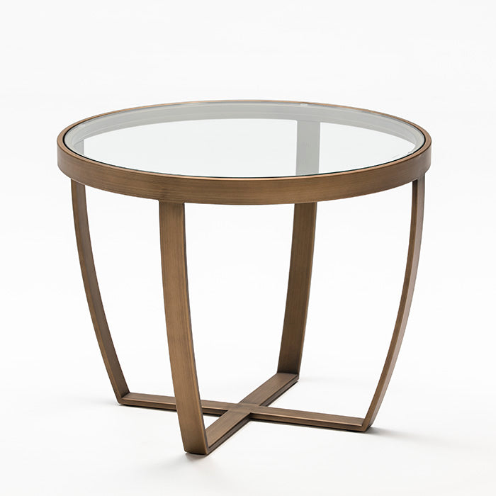 Mesa auxiliar de cristal y metal Sama