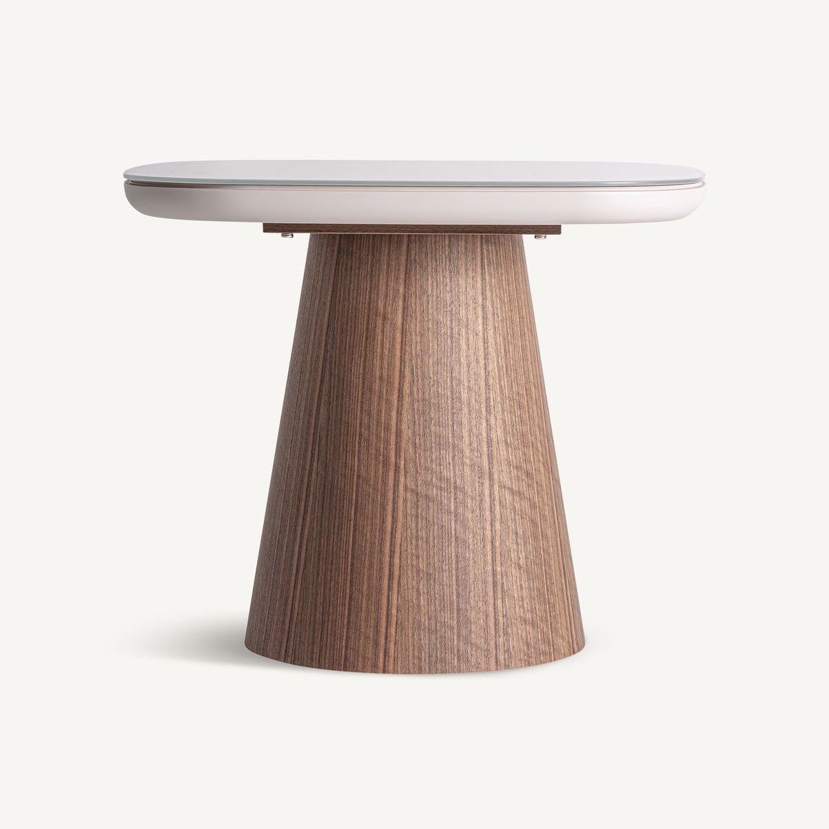 Mesa auxiliar de fresno y cristal beige Avellano