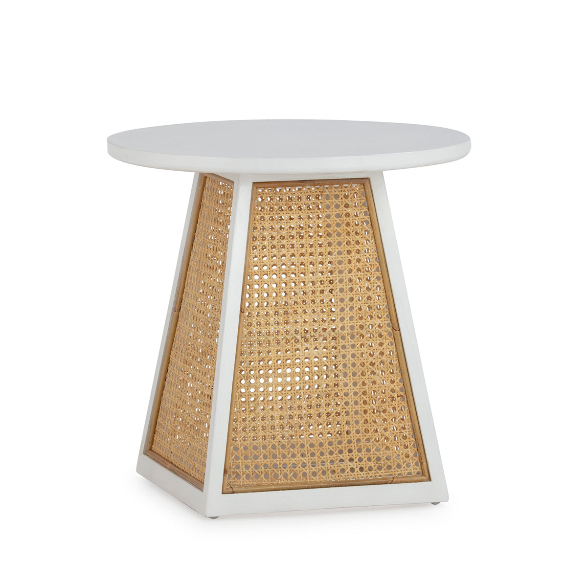 Mesa auxiliar de madera de cedro y ratán Mougins