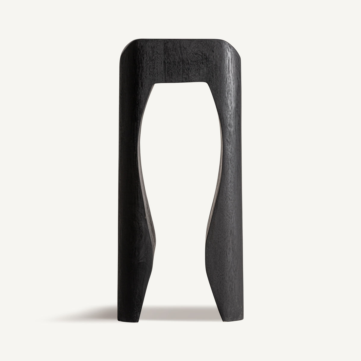 Mesa auxiliar de madera de suar negra Bejaia alta