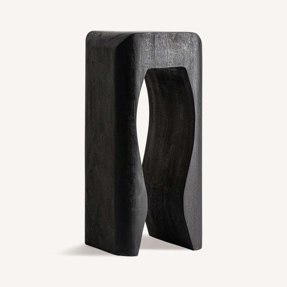 Mesa auxiliar de madera de suar negra Bejaia alta