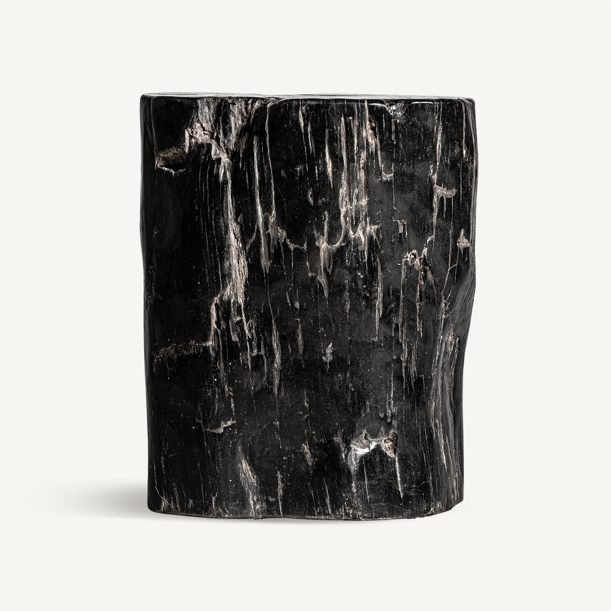 Mesa auxiliar de madera petrificada Carrizo baja