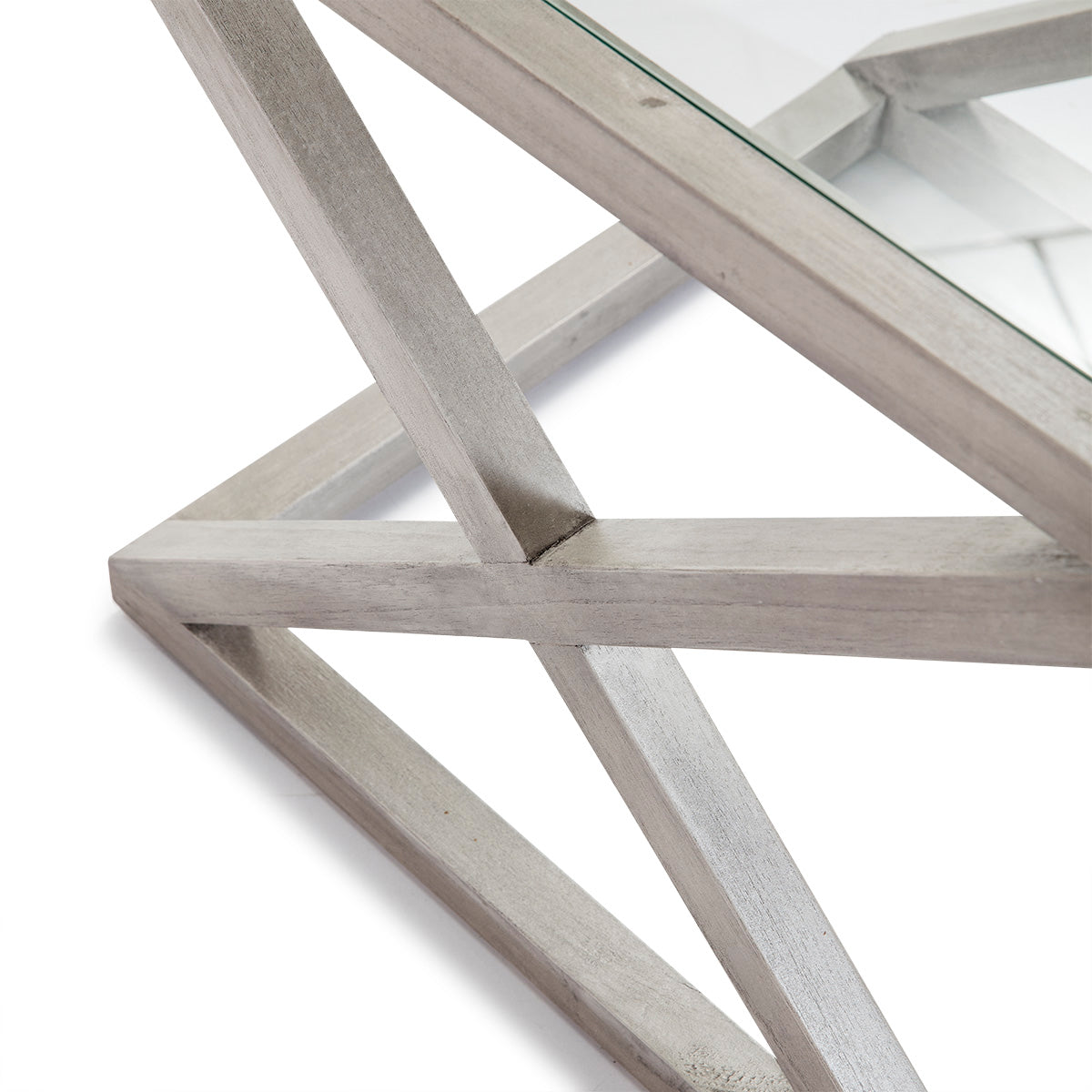 Mesa auxiliar de madera y cristal Mieres