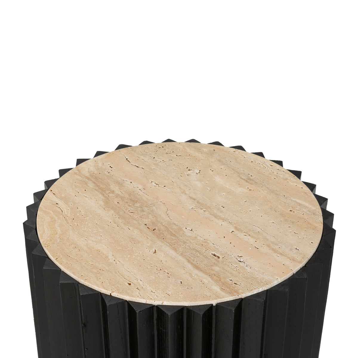 Mesa auxiliar de madera y mármol Milos