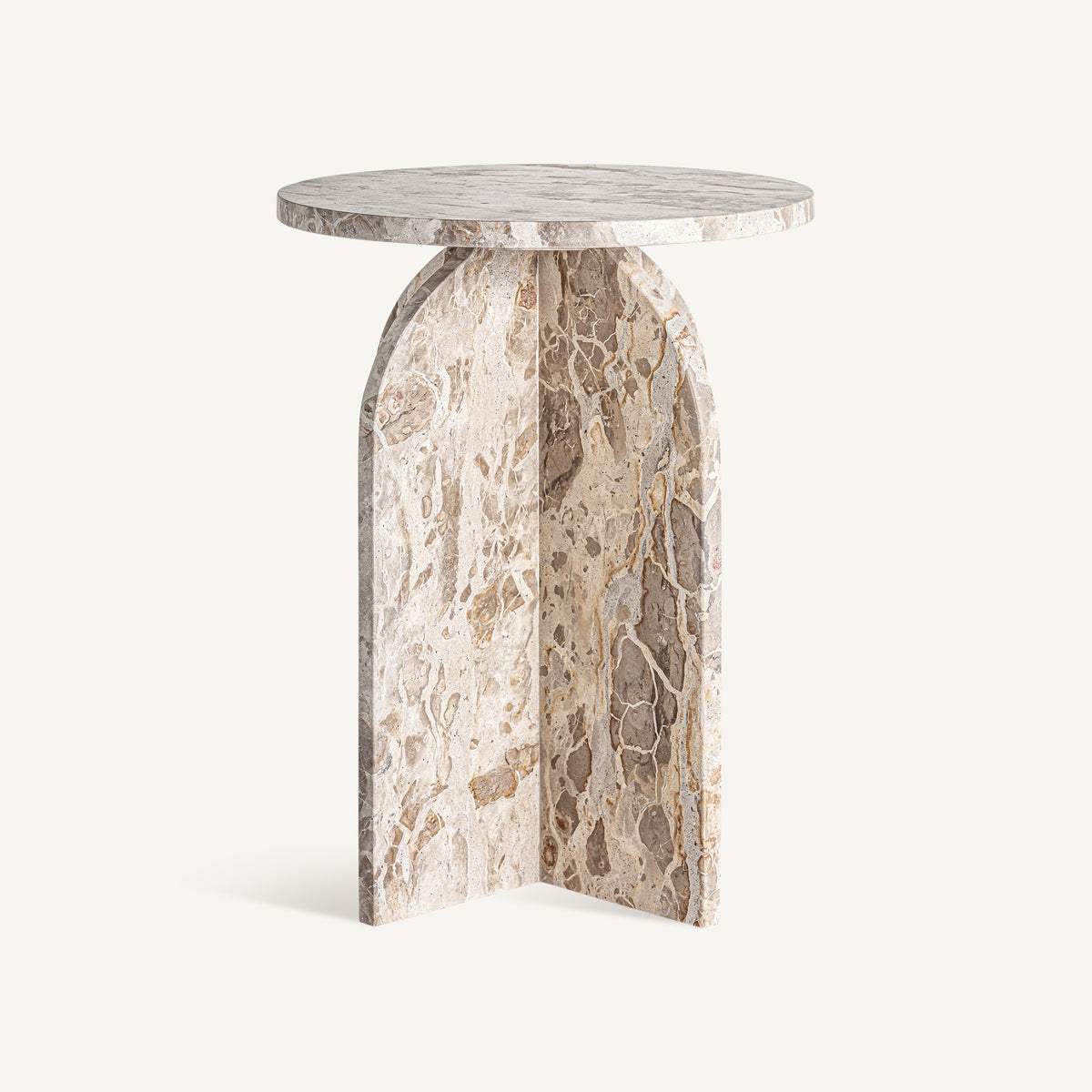 Mesa auxiliar de mármol beige Azahar