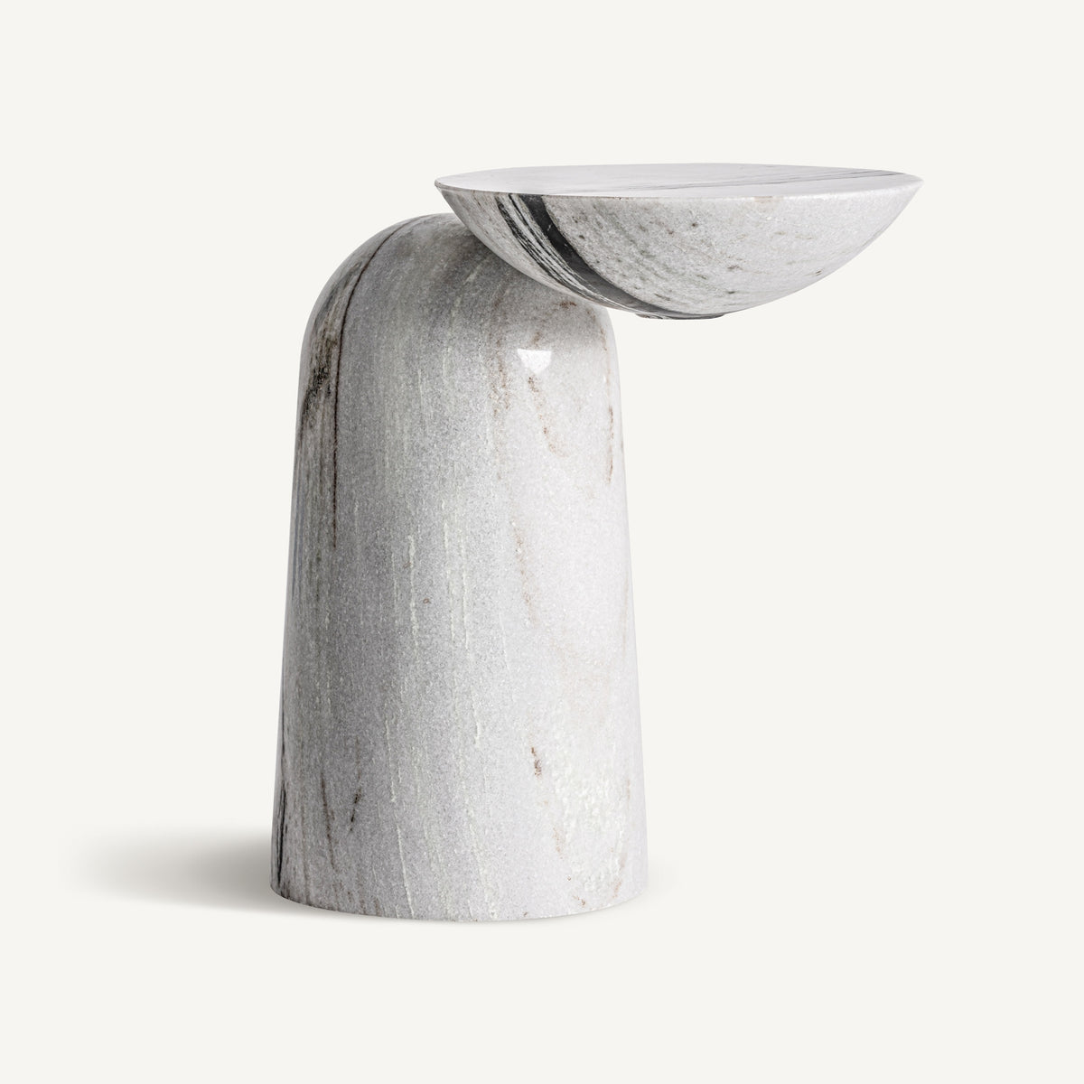 Mesa auxiliar de mármol blanco Margarita