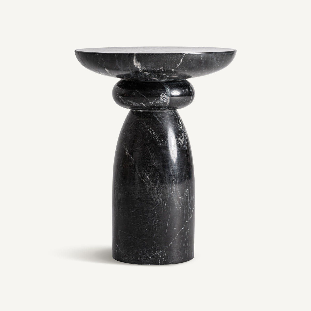 Mesa auxiliar de mármol negro Albahaca