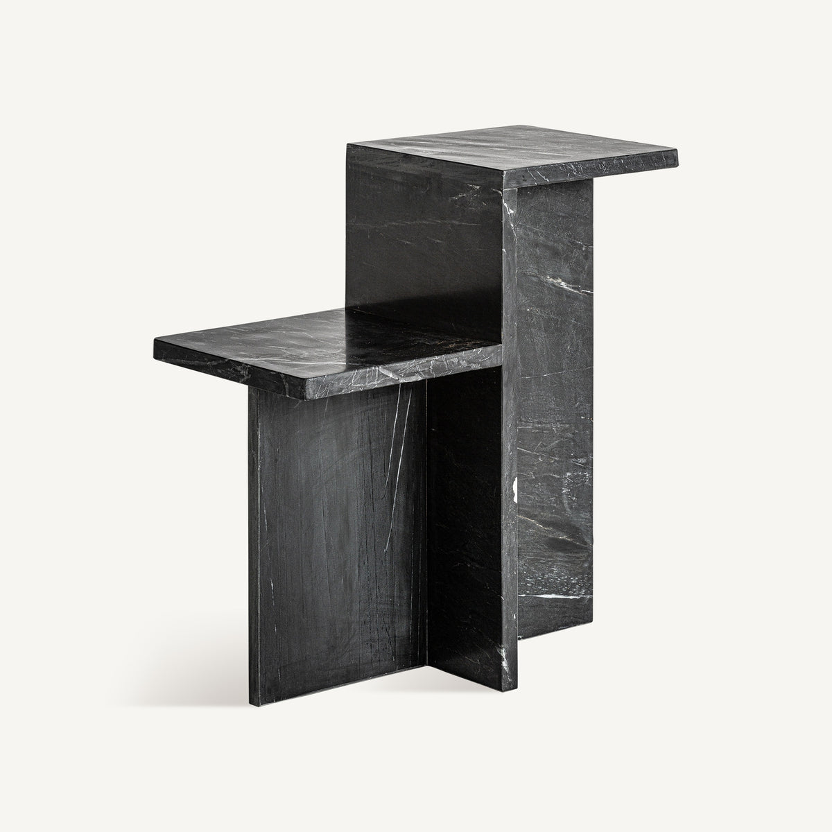 Mesa auxiliar de mármol negro Narciso grande