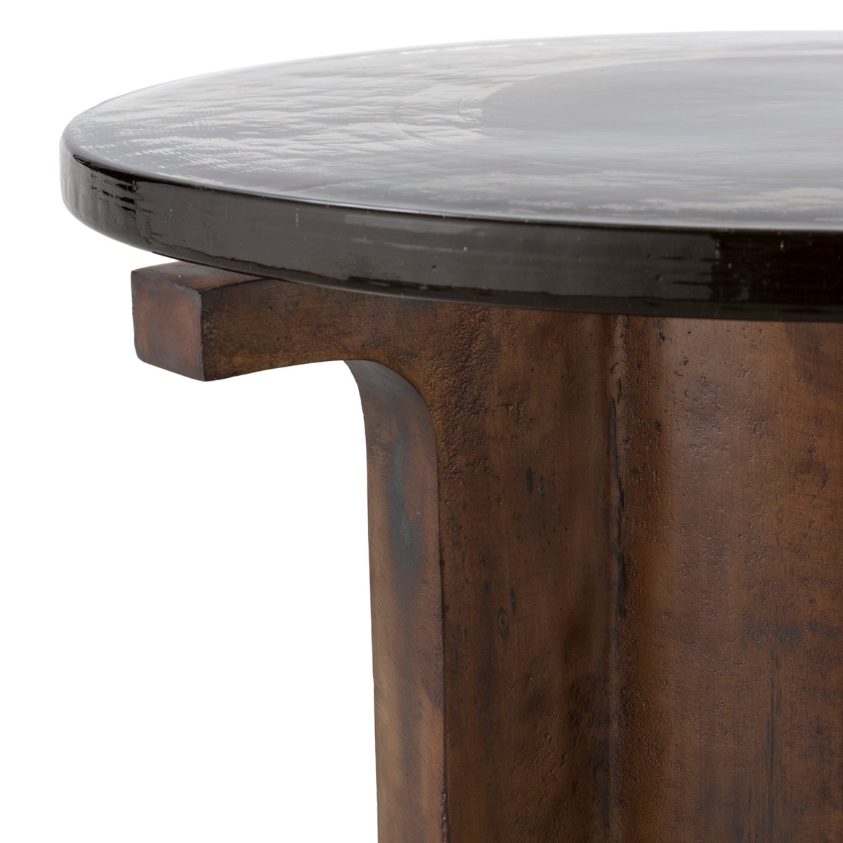 Mesa auxiliar de metal y cristal Lasarte