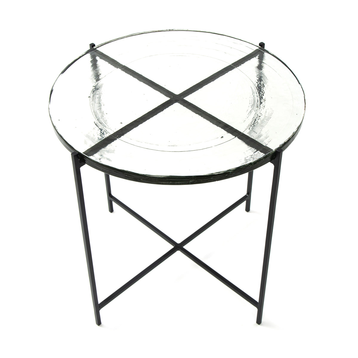 Mesa auxiliar de metal y vidrio Elefsina