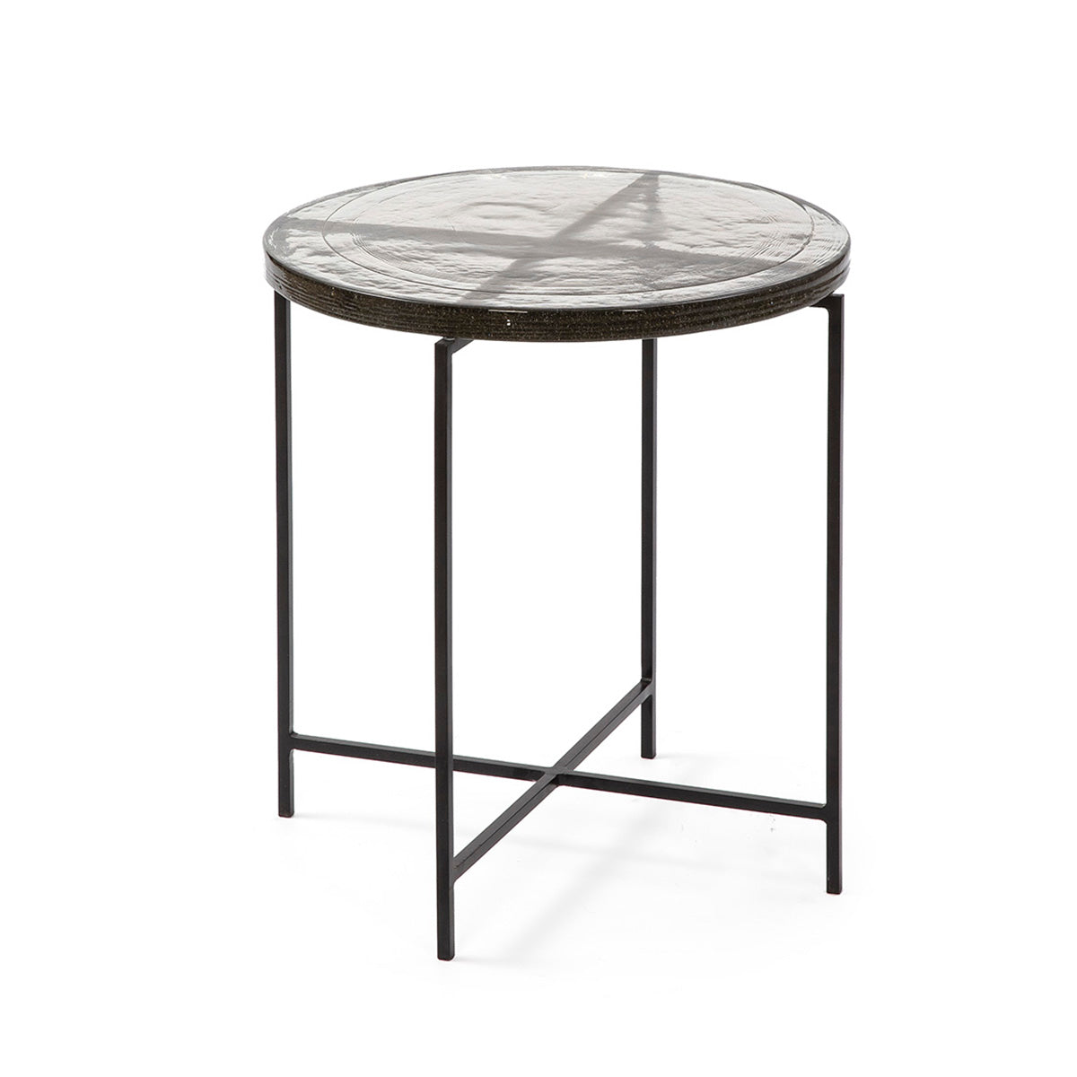 Mesa auxiliar de metal y vidrio Maracena