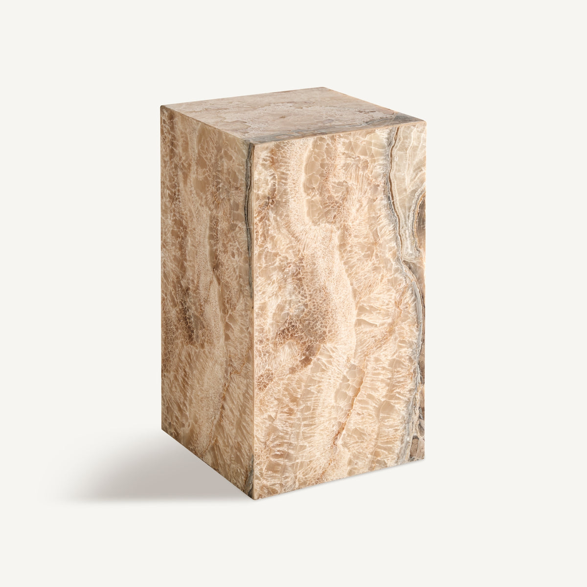 Mesa auxiliar de ónix beige Kelibia
