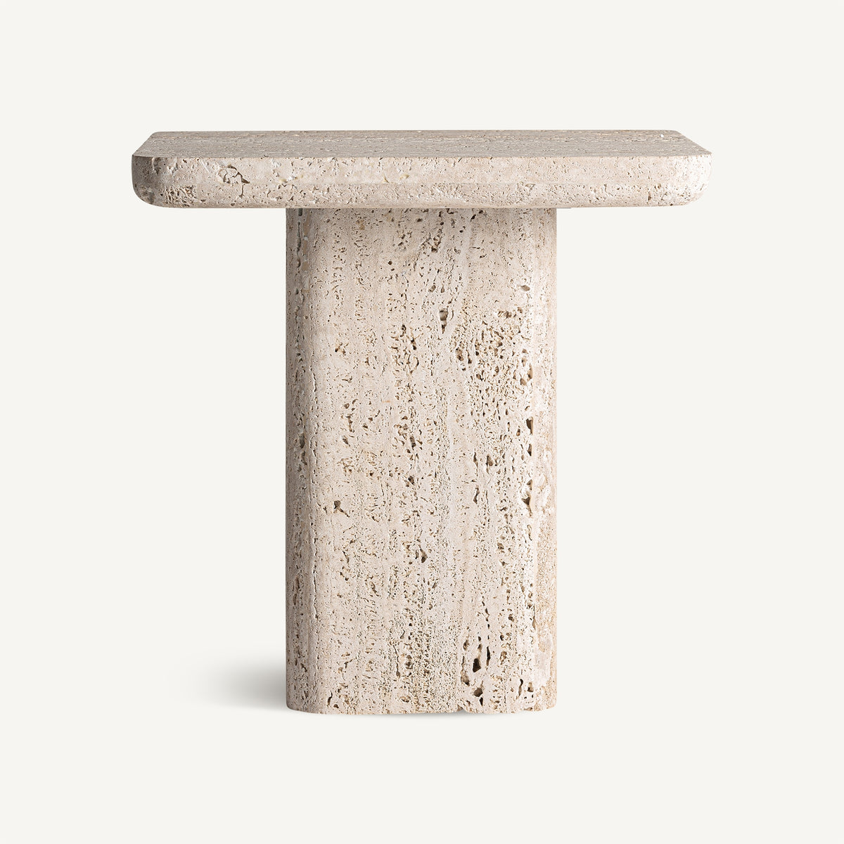 Mesa auxiliar de travertino Gamón 45 cm