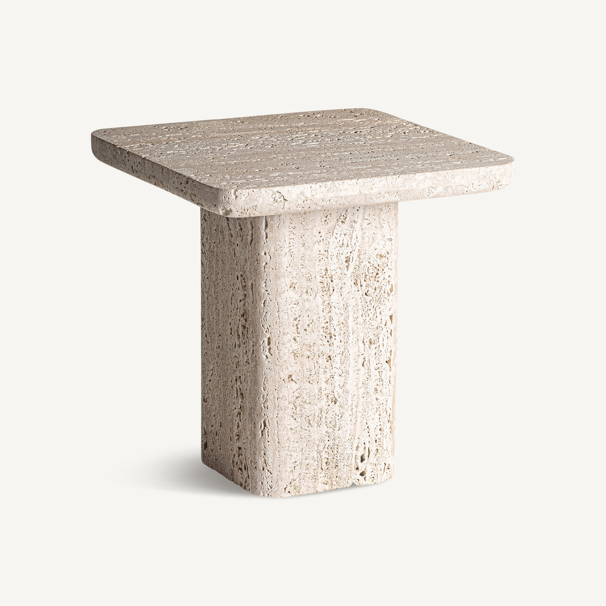 Mesa auxiliar de travertino Gamón 45 cm