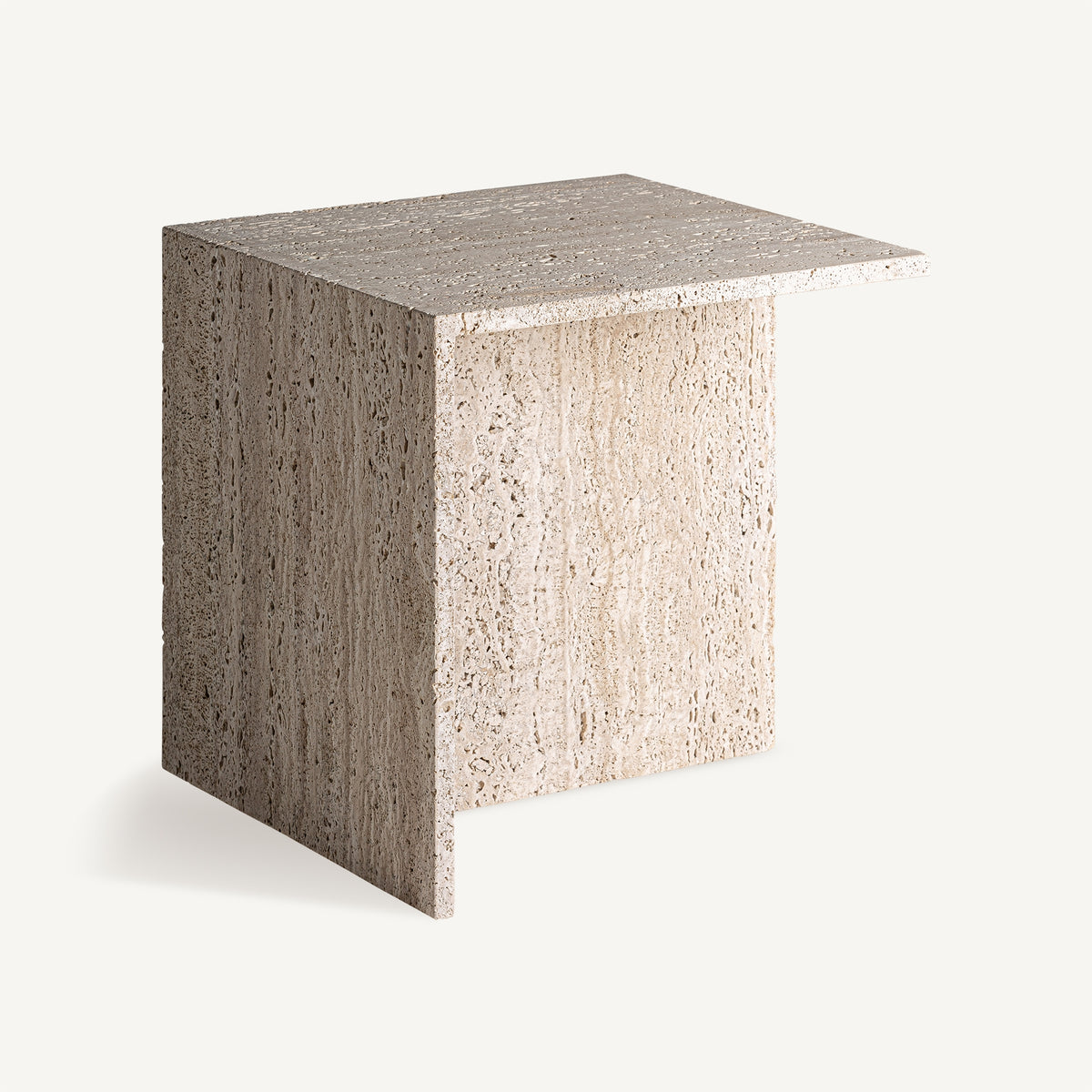 Mesa auxiliar de travertino Gamón 50 cm