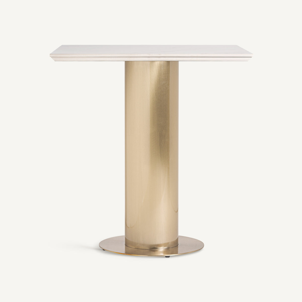 Mesa de bar de porcelánico y acero dorado Orán