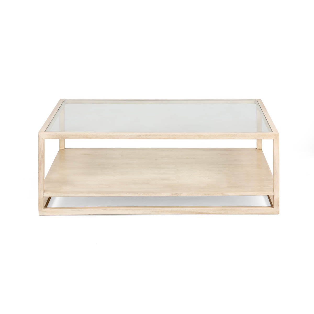 Mesa de centro de cristal y madera Poggioreale
