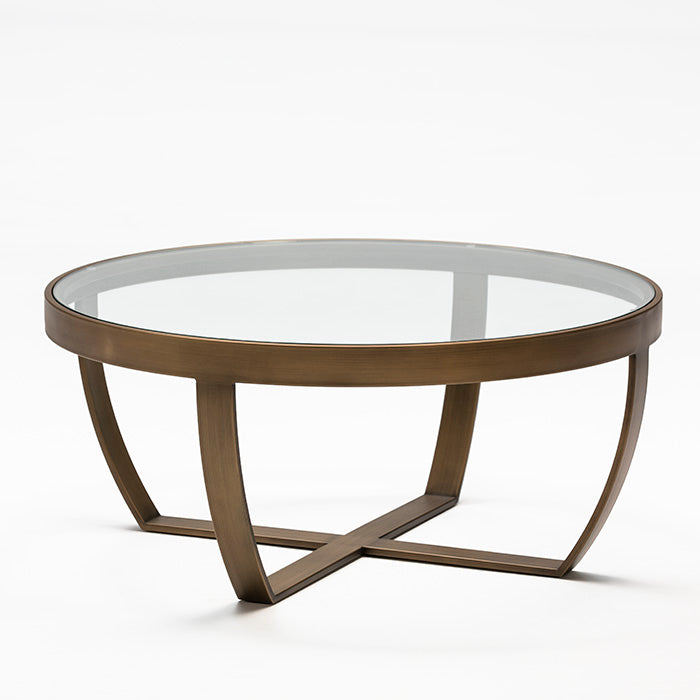Mesa de centro de cristal y metal Sama