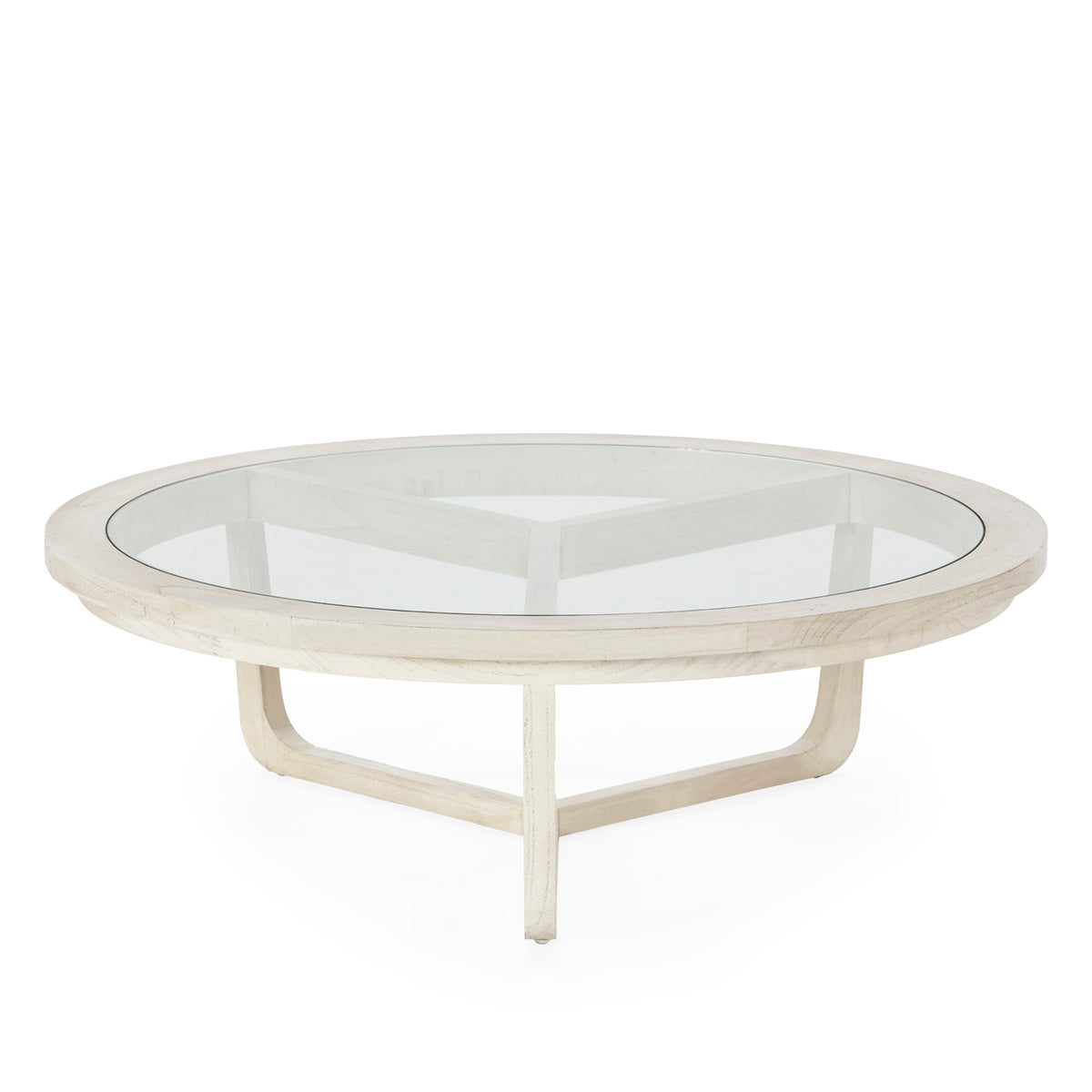 Mesa de centro de madera de cedro y cristal Livadeia