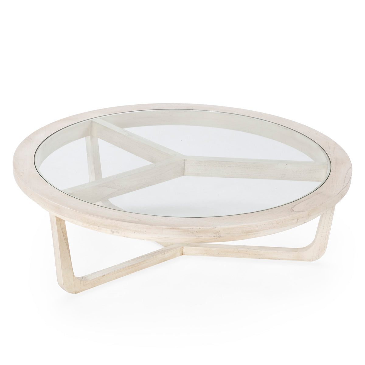 Mesa de centro de madera de cedro y cristal Livadeia