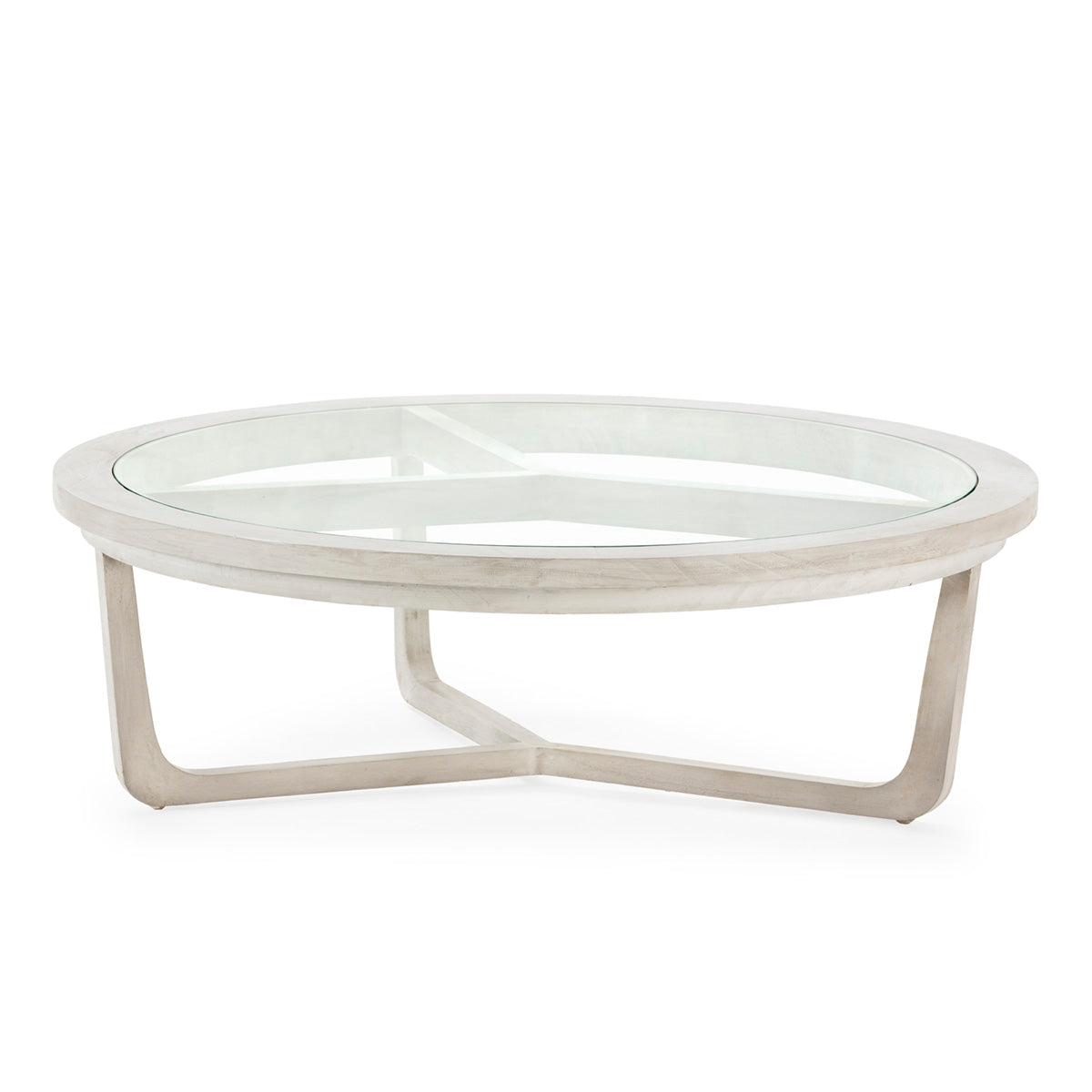 Mesa de centro de madera de cedro y cristal Livadeia