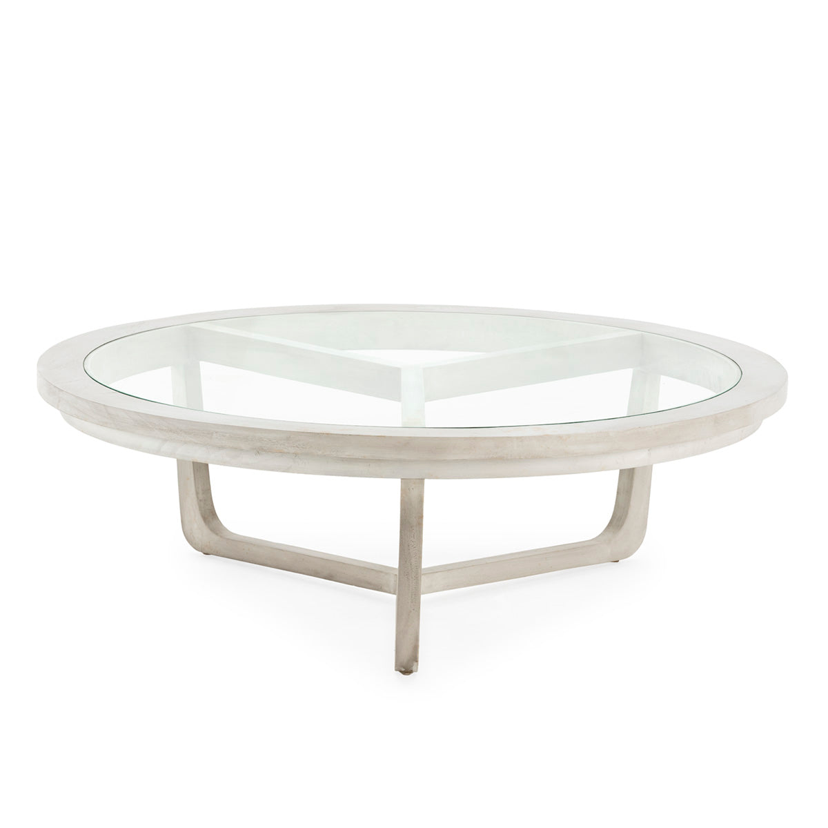 Mesa de centro de madera de cedro y cristal Livadeia