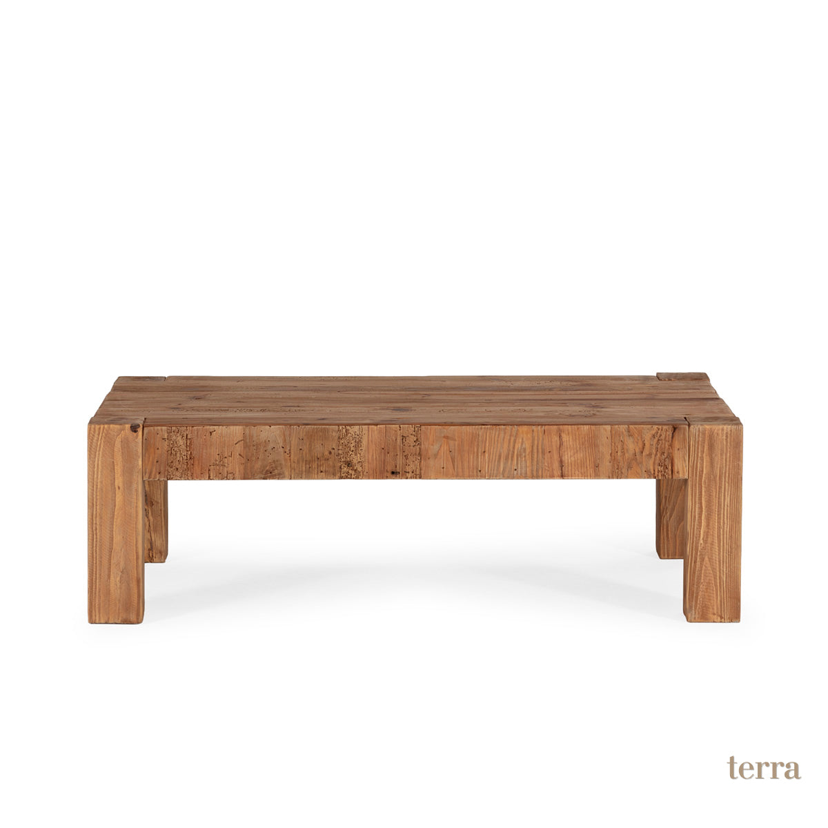 Mesa de centro de madera de pino recuperado Trikala