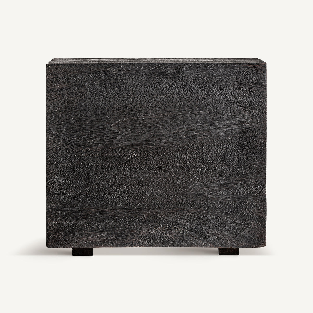 Mesa de centro de madera de suar negra Midoun 45 cm