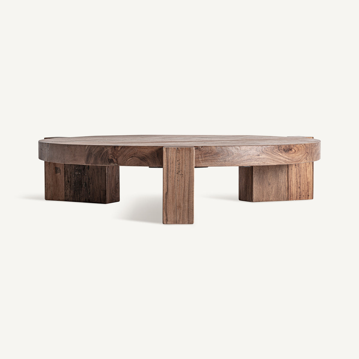 Mesa de centro de madera maciza Polignano 127 x 133 cm