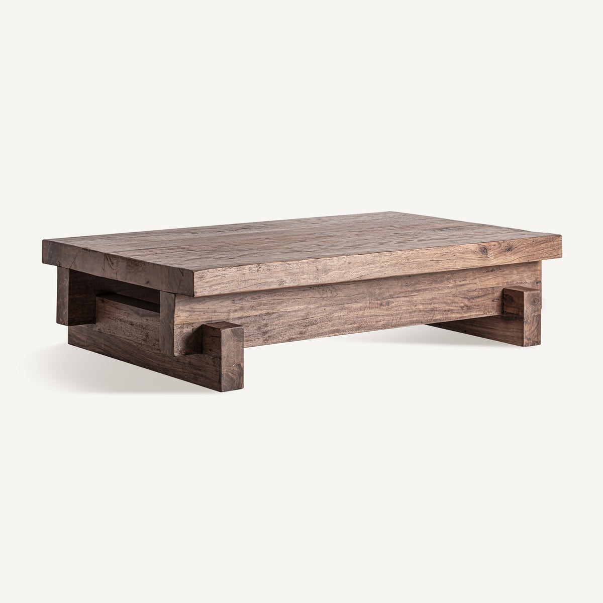 Mesa de centro de madera maciza Polignano 150 x 100 cm