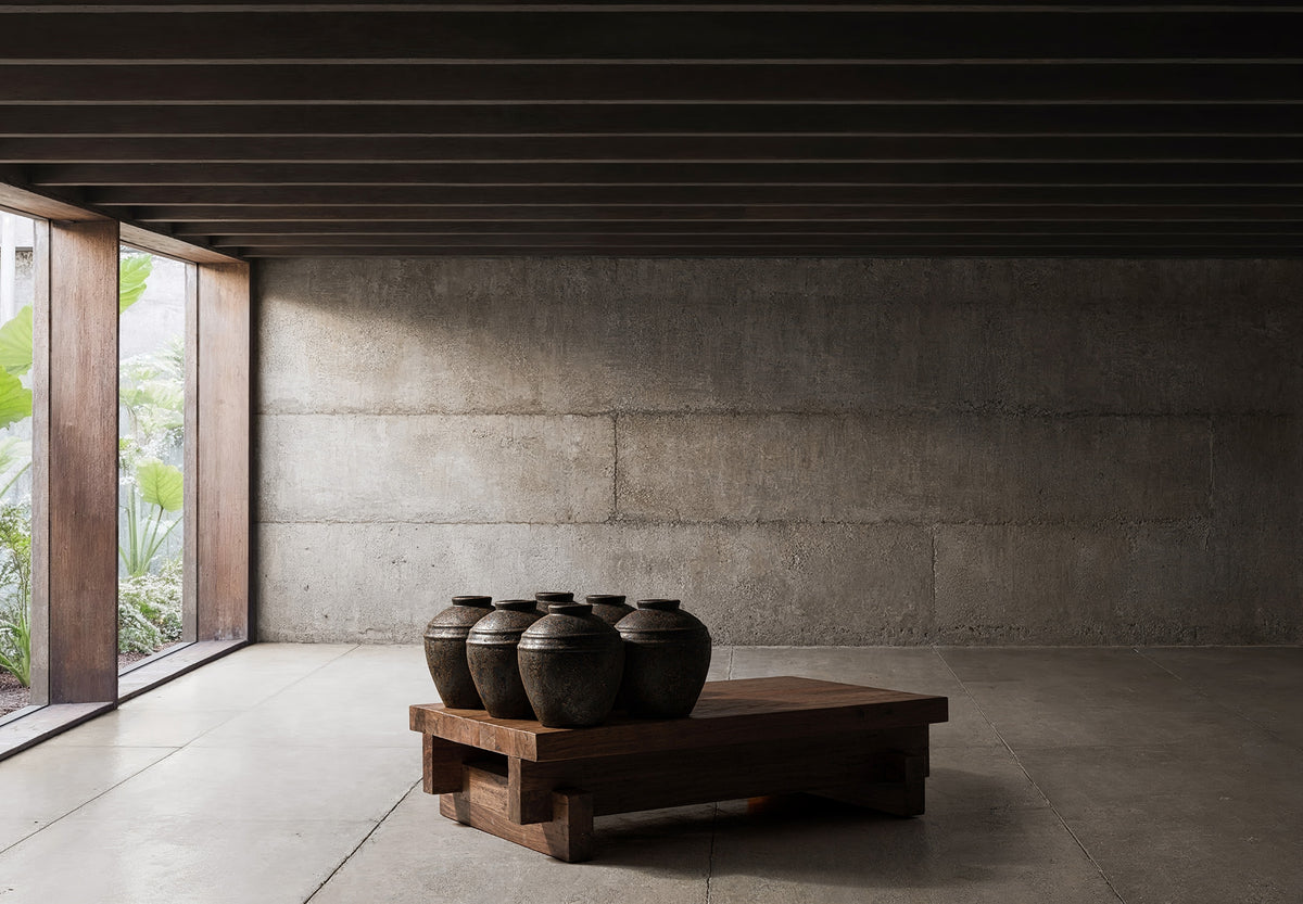 Mesa de centro de madera maciza Polignano 150 x 100 cm