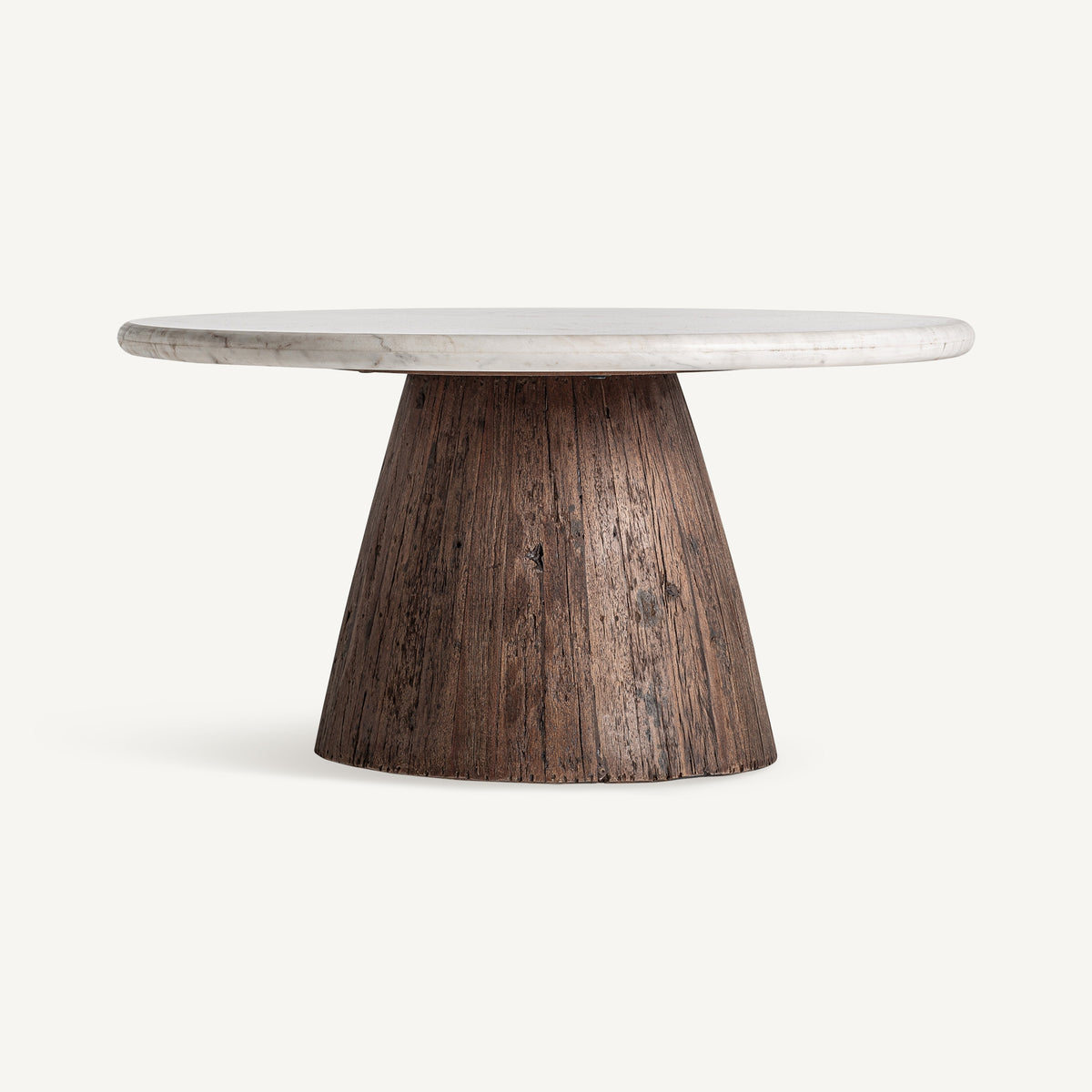 Mesa de centro de madera recuperada y mármol Lampedusa