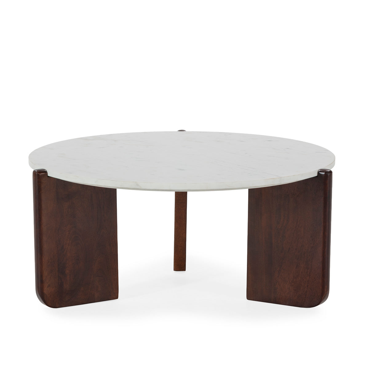 Mesa de centro de madera y mármol Torvaianica
