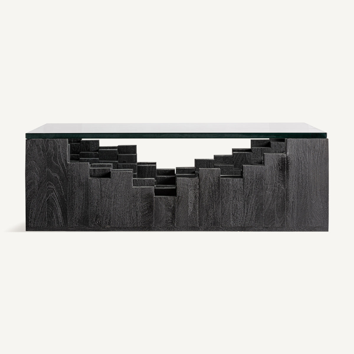 Mesa de centro de mango y cristal Panarea 118 cm