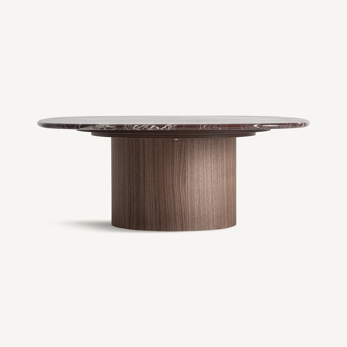 Mesa de centro de mármol rojo y nogal Calafat