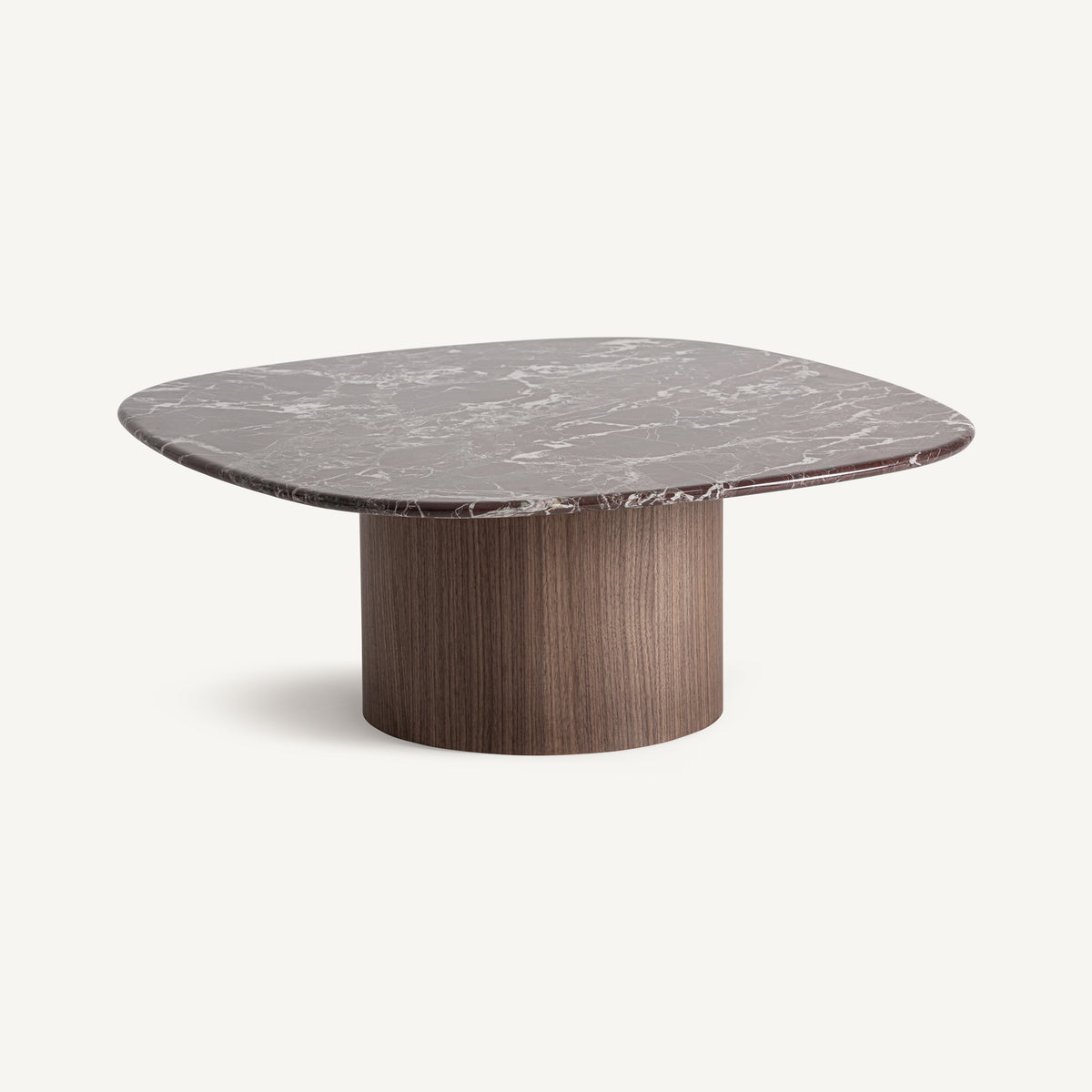 Mesa de centro de mármol rojo y nogal Calafat