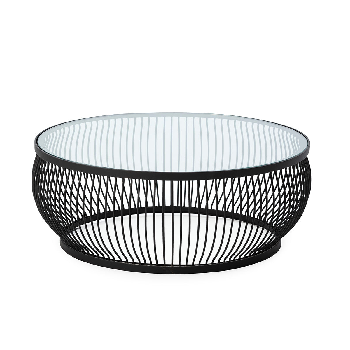 Mesa de centro de metal y cristal Senago