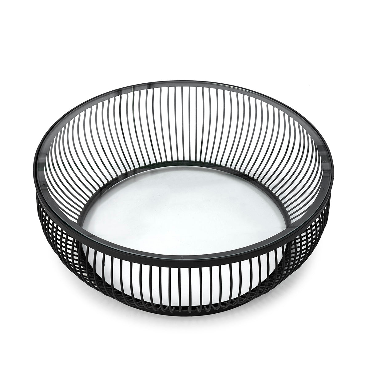 Mesa de centro de metal y cristal Senago