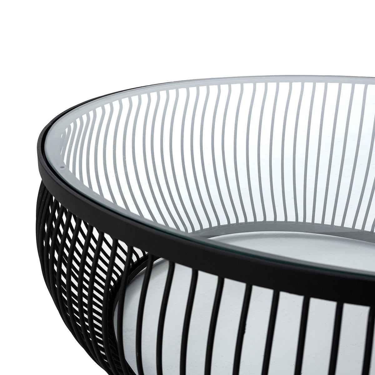 Mesa de centro de metal y cristal Senago