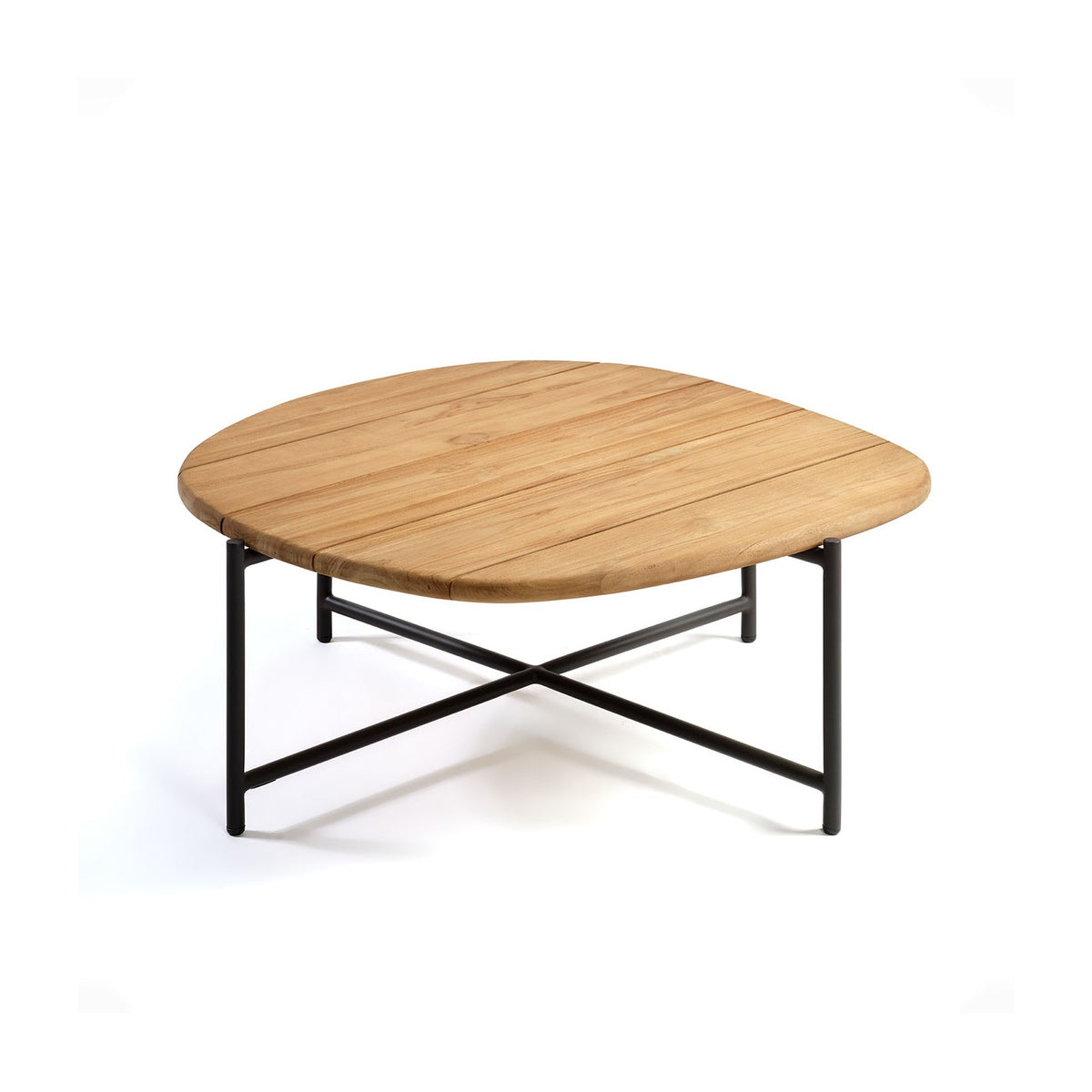 Mesa de centro de teca y aluminio negro Raf Raf