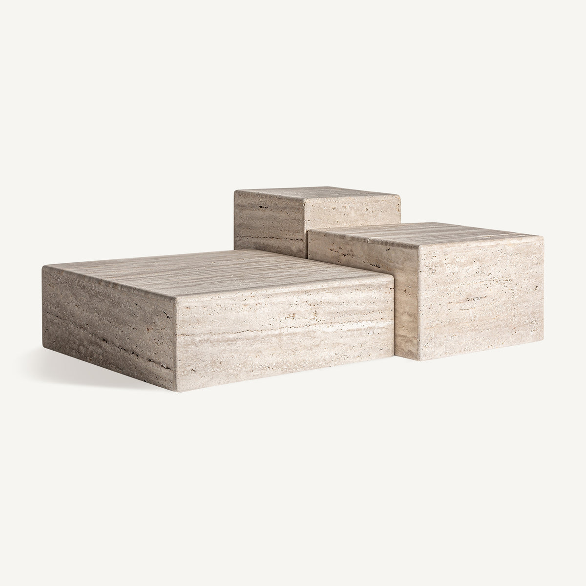 Mesa de centro de travertino Favignana 60 cm