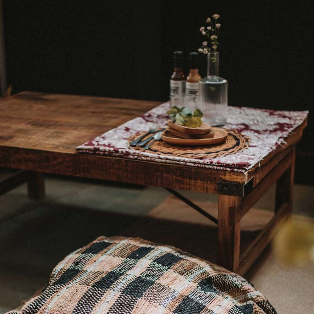 Mesa de centro plegable de madera tropical Donna