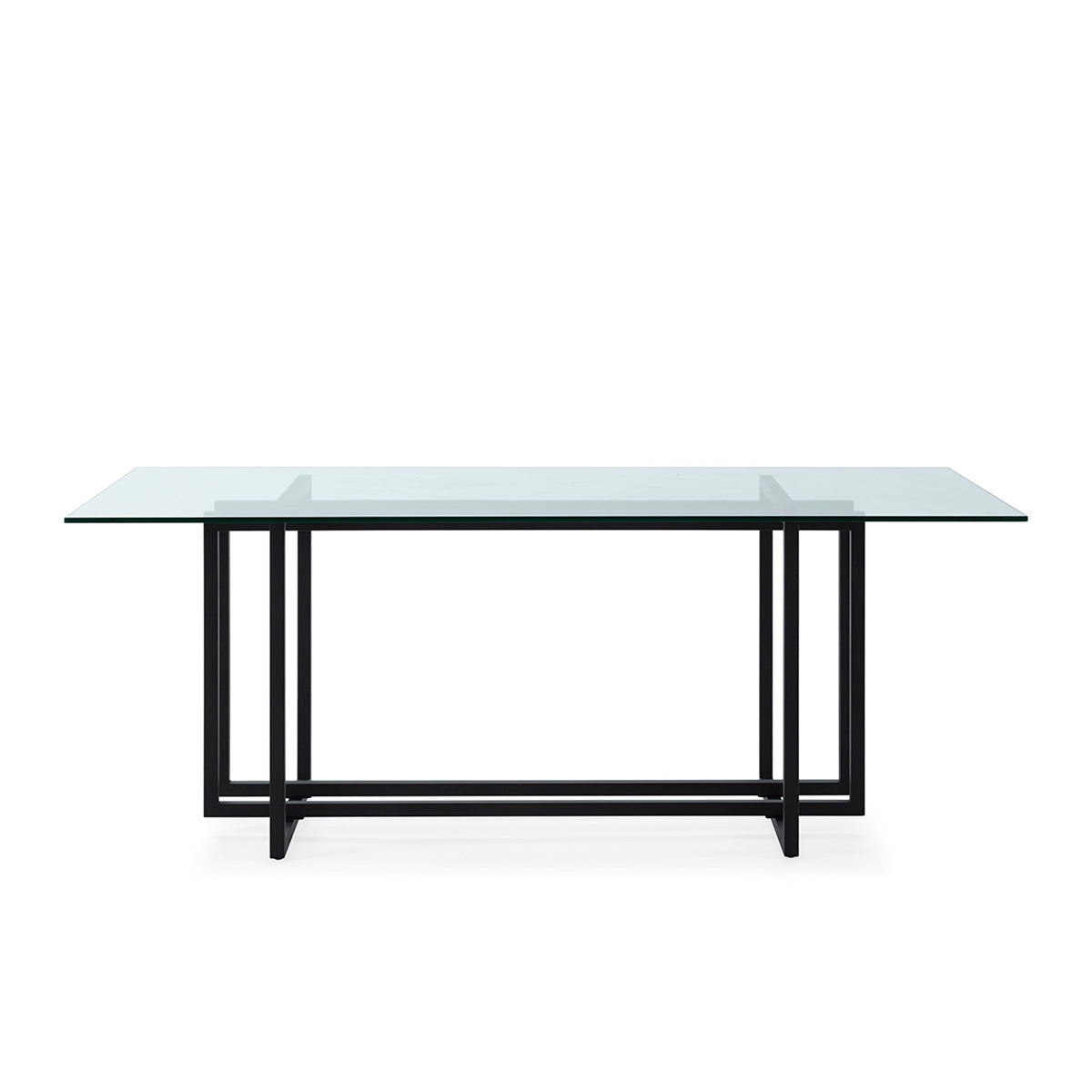 Mesa de comedor de cristal y metal Vícar