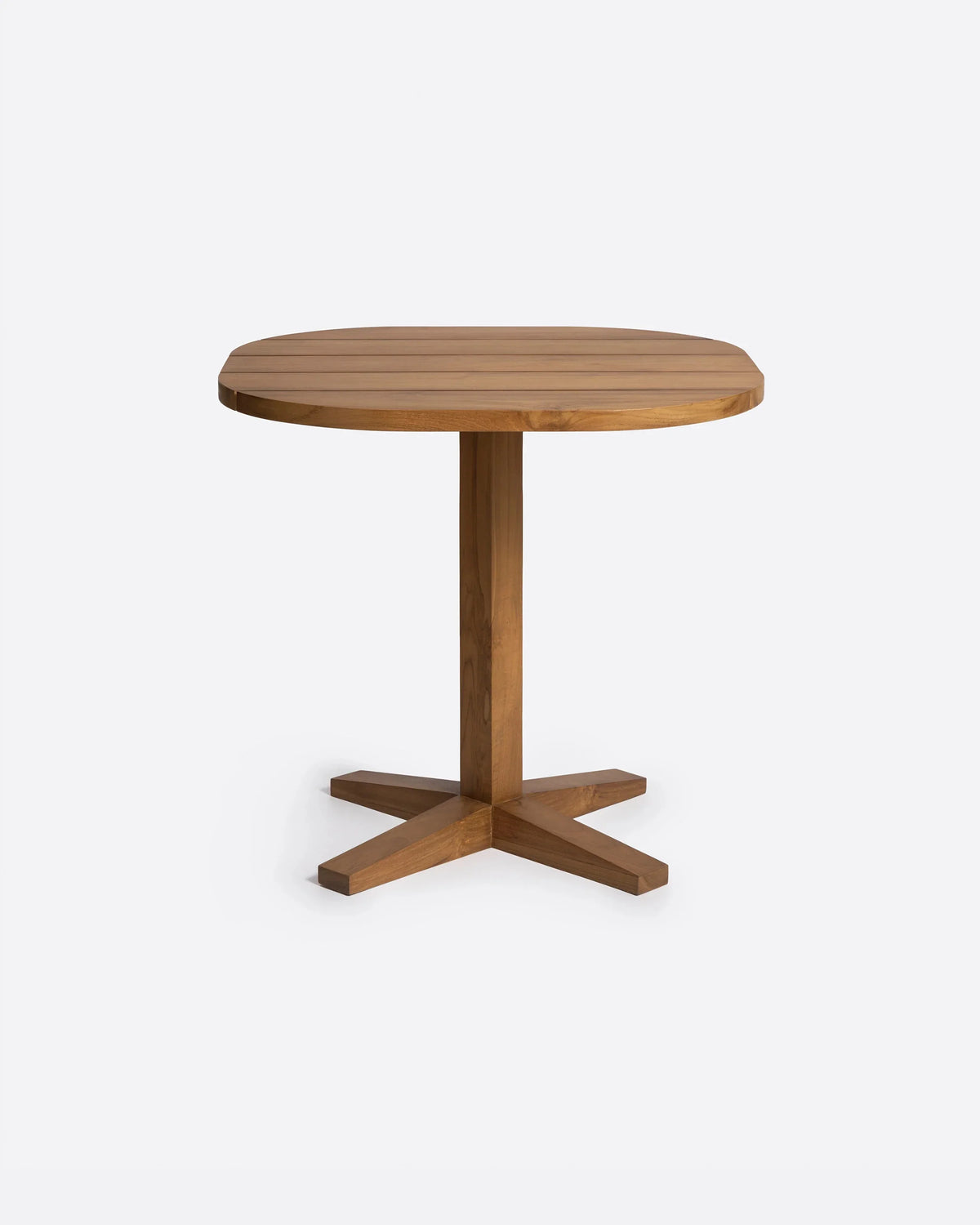 Mesa de comedor de exterior de teca con esquinas redondeadas Rumah