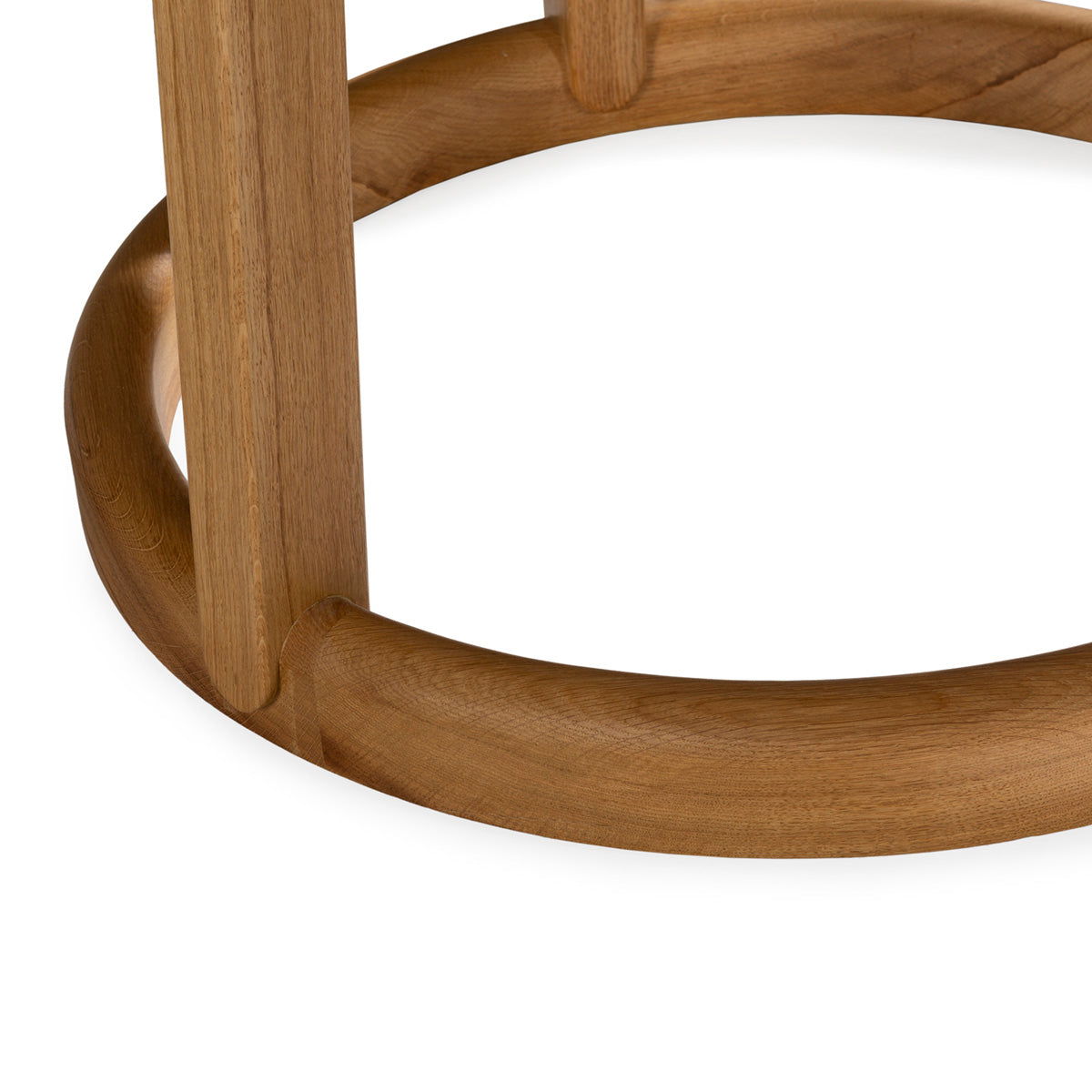 Mesa de comedor de madera de roble y mármol Tamariu