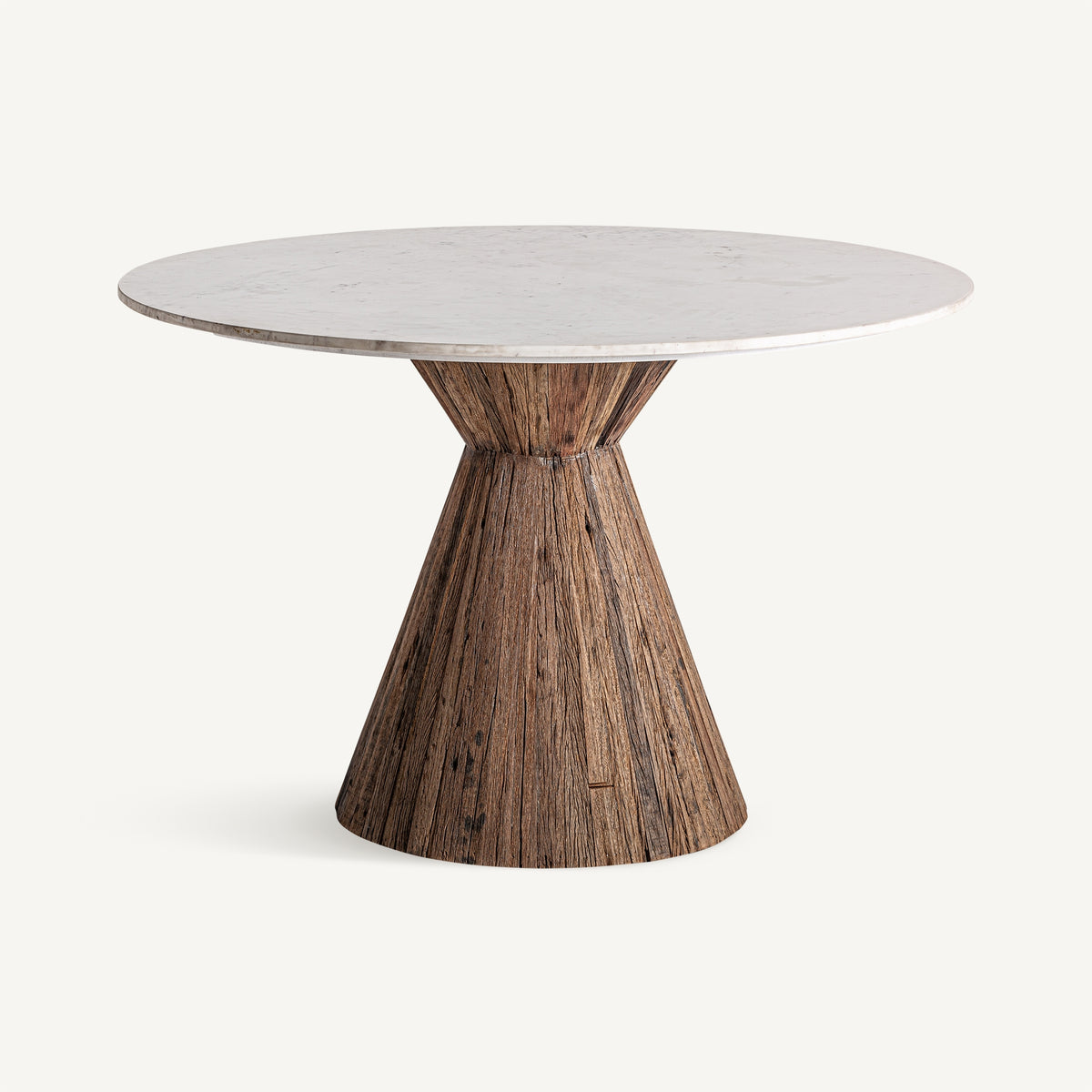 Mesa de comedor de madera tropical y mármol Beires