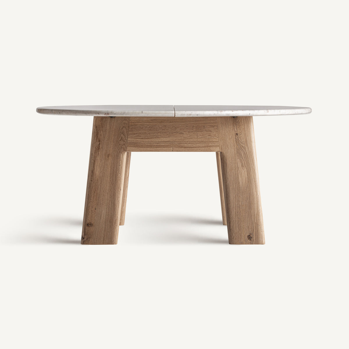 Mesa de comedor de roble y mármol Rodalquilar 160 x 160 cm