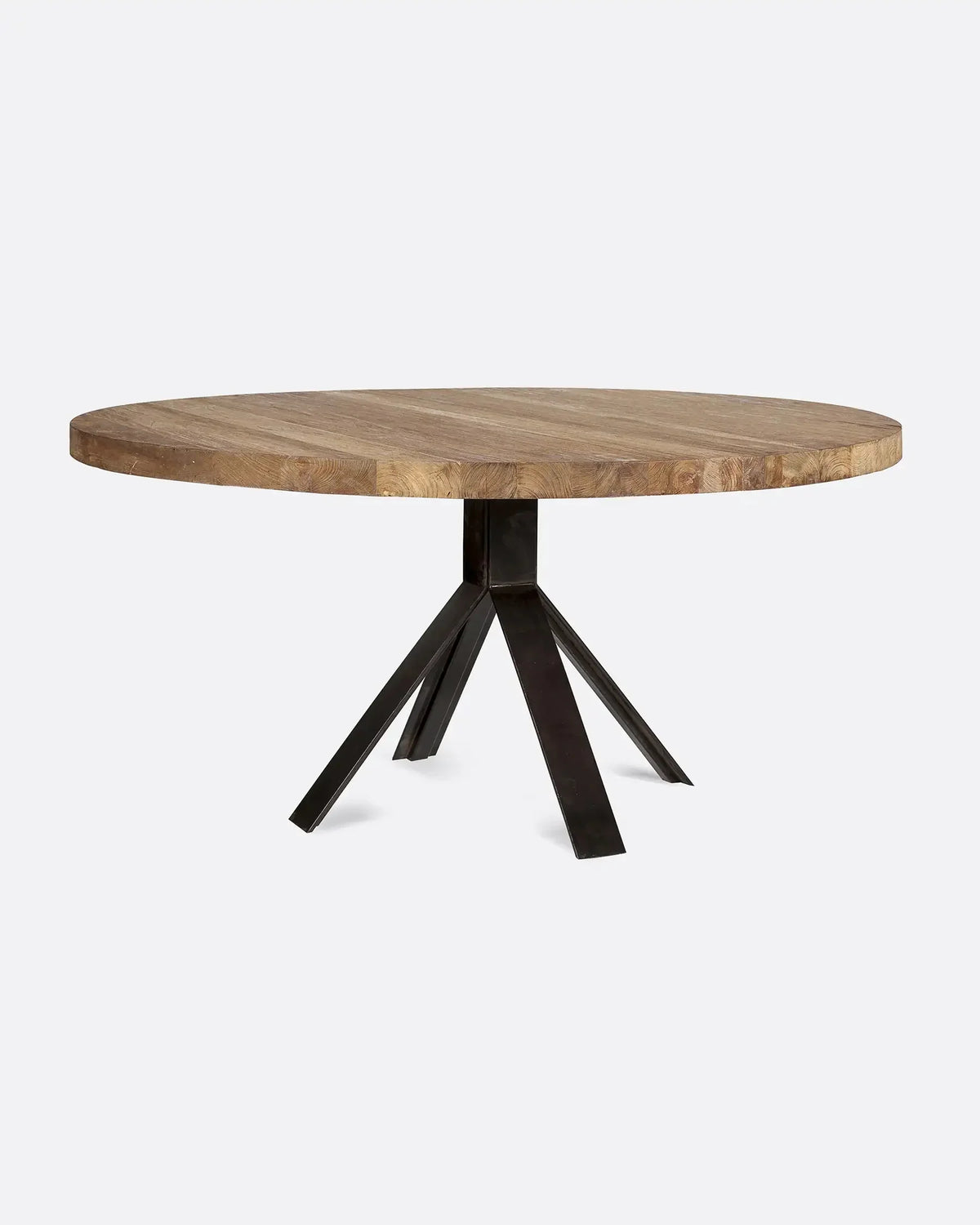 Mesa de comedor de teca reciclada con pie de hierro Jati
